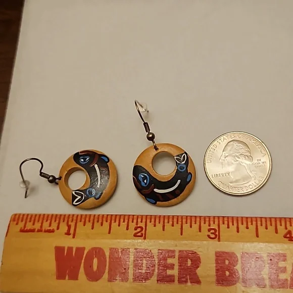 Hand Painted Fish Earrings - Picture 4 of 4